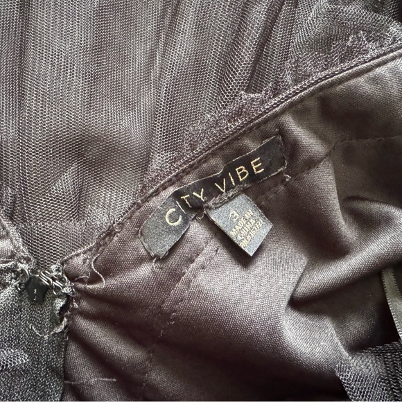 NWT Dillard’s City Vibe Black Tiered Ruffle Mini Party Dress - Picture 4 of 9